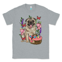 Heather Grey Easter pug Classic Tee - RanaPortraitStore