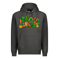 Charcoal Heather luck with gnome and beer bbs Premium Hoodie - BundleAndBundleShop