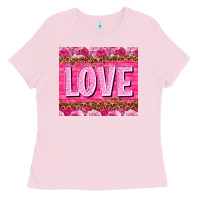 Bubblegum Pink love valentines day Ladies Tee - NancyCooperArtShop