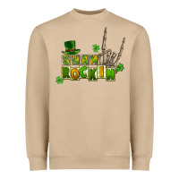 Mushroom Sham rockin skeleton hand St. Patrick's Heavyweight Sweatshirt - CowGirlArtShop