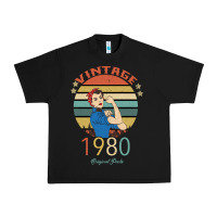 Black Vintage 1980 Original Parts Women 40th Birthday Urban Heavy Tee - Bettercallsaul