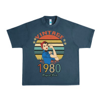 Midnight Navy Vintage 1980 Original Parts Women 40th Birthday Urban Heavy Tee - Bettercallsaul