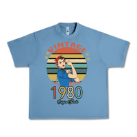 Pebble Blue Vintage 1980 Original Parts Women 40th Birthday Urban Heavy Tee - Bettercallsaul