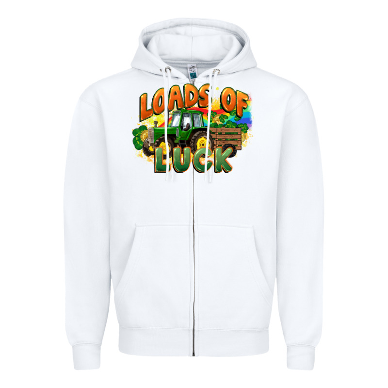 Loads Of Luck With Tractor St. Patricks Day Zipper Hoodie by FaDigitalArtStudio | Teevron