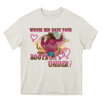 Cream whose bed have youre boots been under Heavy Core Tee - NancyCooperArtShop