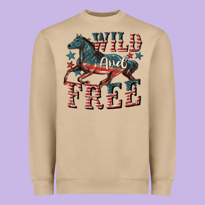 Wild And Free 4th Of July Heavyweight Sweatshirt Designed By Cowgirlartshop