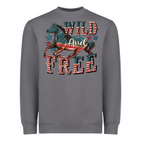 Storm Wild and free 4th of july Heavyweight Sweatshirt - CowGirlArtShop