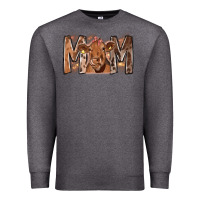 Charcoal Heather Rodeo Mom Cow Premium Sweatshirt - CowhideDigitalArt