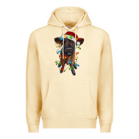 Pina Colada highland cow calf with christmas lights Premium Hoodie - RanaPortraitStore