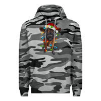 Slate Camo highland cow calf with christmas lights Premium Hoodie - RanaPortraitStore