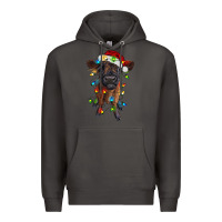 Smoke highland cow calf with christmas lights Premium Hoodie - RanaPortraitStore