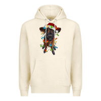 Tofu highland cow calf with christmas lights Premium Hoodie - RanaPortraitStore