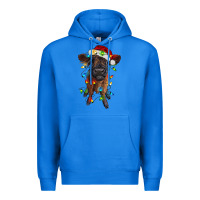 True Royal highland cow calf with christmas lights Premium Hoodie - RanaPortraitStore