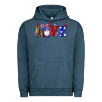 Pigment Midnight Navy american flag gnomes love Urban Hoodie - Artiststas