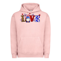 Pigment Salmon american flag gnomes love Urban Hoodie - Artiststas