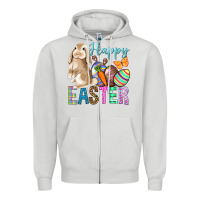 Dove Grey Easter Day With Truck Zipper Hoodie - BundleAndBundleShop