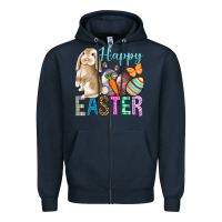 Navy Easter Day With Truck Zipper Hoodie - BundleAndBundleShop