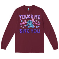 Burgundy touch me and i will bite you Long Sleeve Tee - texasbilliewilder