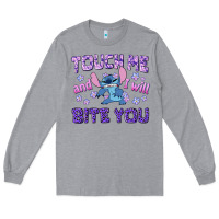Heather Grey touch me and i will bite you Long Sleeve Tee - texasbilliewilder