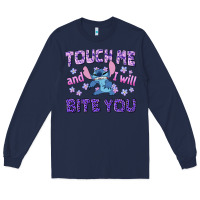 Navy touch me and i will bite you Long Sleeve Tee - texasbilliewilder
