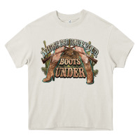 Cream whose bed have your boots under cowboy western Heavy Core Tee - NancyCooperArtShop