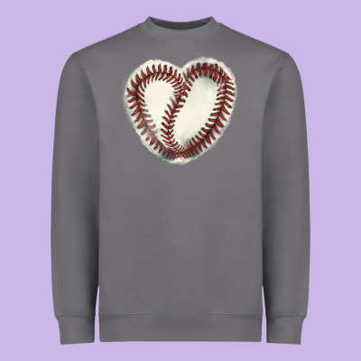 Baseball Ball Heart Heavyweight Sweatshirt Designed By Howdyjamesfarm