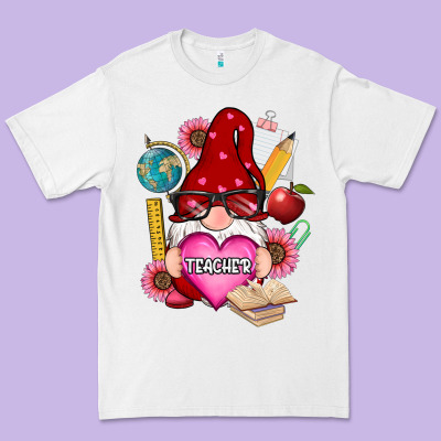 Valentines Day Teacher Gnome Premium Tee Designed By Ranaportraitstore