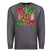 Charcoal Heather Christmas Cake Bow Premium Sweatshirt - CowhideDigitalArt