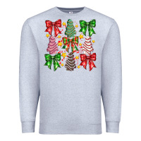 Heather Grey Christmas Cake Bow Premium Sweatshirt - CowhideDigitalArt