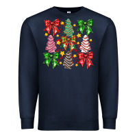 Navy Christmas Cake Bow Premium Sweatshirt - CowhideDigitalArt
