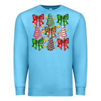 Ocean Blue Christmas Cake Bow Premium Sweatshirt - CowhideDigitalArt