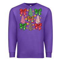 Purple Christmas Cake Bow Premium Sweatshirt - CowhideDigitalArt