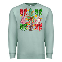 Seafoam Christmas Cake Bow Premium Sweatshirt - CowhideDigitalArt