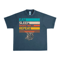 Midnight Navy Eat Sleep Basketball Repeat Urban Heavy Tee - Bettercallsaul