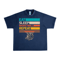 Navy Eat Sleep Basketball Repeat Urban Heavy Tee - Bettercallsaul