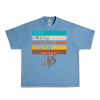 Pebble Blue Eat Sleep Basketball Repeat Urban Heavy Tee - Bettercallsaul