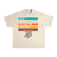 Sandshell Eat Sleep Basketball Repeat Urban Heavy Tee - Bettercallsaul