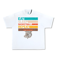 White Eat Sleep Basketball Repeat Urban Heavy Tee - Bettercallsaul