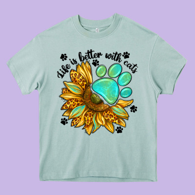 Life Is Better With Cats Heavy Core Tee Designed By Nancycooperartshop
