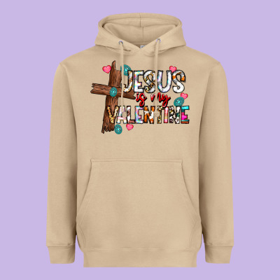 Jesus Is My Valentine Heavyweight Hoodie Designed By Cowhidedigitalart
