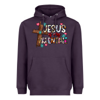 Plum jesus is my valentine Heavyweight Hoodie - CowhideDigitalArt
