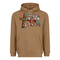 Toasted Coconut jesus is my valentine Heavyweight Hoodie - CowhideDigitalArt