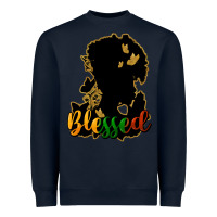 Navy Blessed black history Heavyweight Sweatshirt - HowdyJamesFarm