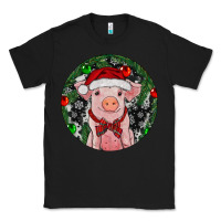 Black Sitting Pig Christmas Classic Tee - RanaPortraitStore