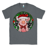 Charcoal Heather Sitting Pig Christmas Classic Tee - RanaPortraitStore
