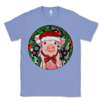 Colony Blue Sitting Pig Christmas Classic Tee - RanaPortraitStore
