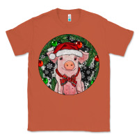 Copper Sitting Pig Christmas Classic Tee - RanaPortraitStore