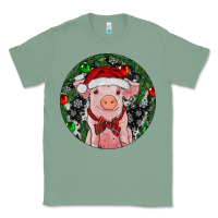 Sage Sitting Pig Christmas Classic Tee - RanaPortraitStore