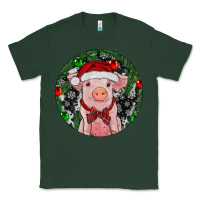 Sports Green Sitting Pig Christmas Classic Tee - RanaPortraitStore