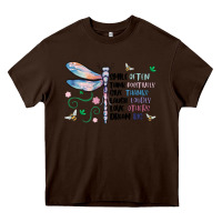 Chocolate Brown dragonfly smile tink give laugh love dream Heavy Core Tee - MaliasSmallBusiness